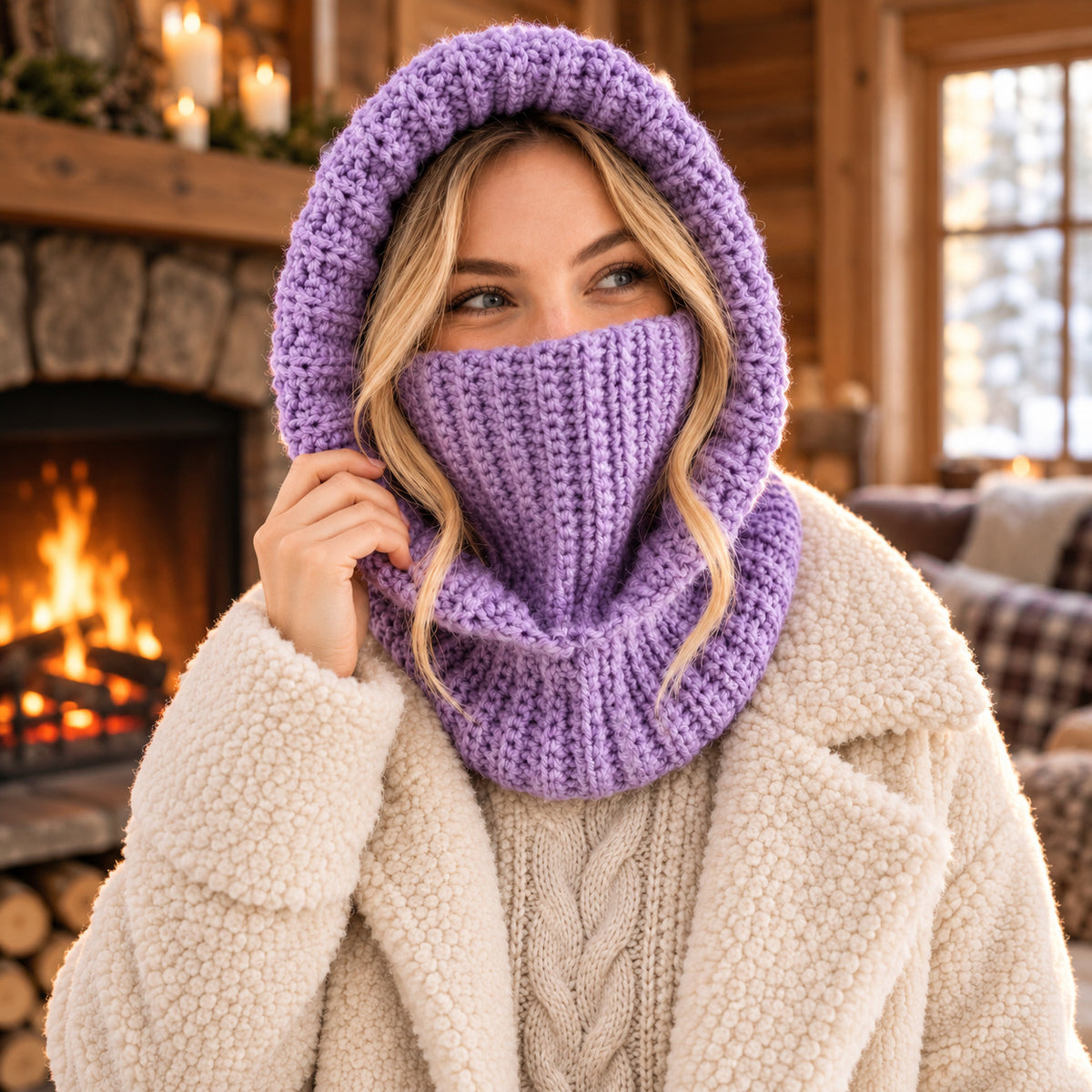 3-in-1 Crochet Balaclava Hood Pattern PDF – Ribbed Turtleneck Cowl