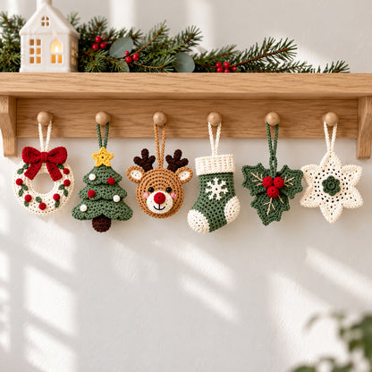 10 Christmas Crochet Ornament Patterns Bundle PDF – Holiday Tree Decorations