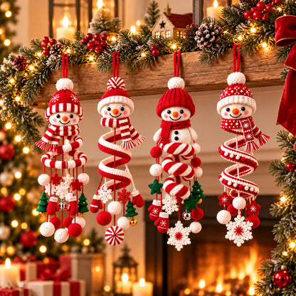 Snowman Spiral Hanging Crochet Pattern PDF – Christmas Mobile & Ornament Decor