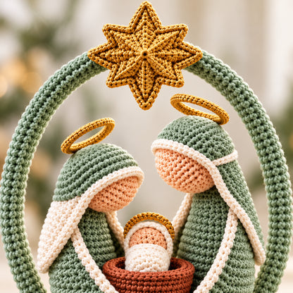 Crochet Nativity Pattern PDF – Holy Family Amigurumi Set + Video Tutorial