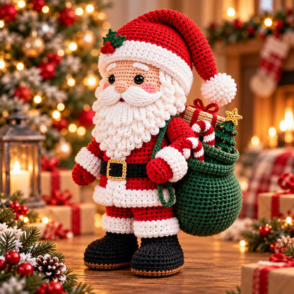 Amigurumi Santa Claus Crochet Pattern PDF – 5 Languages, 11 in Christmas Doll