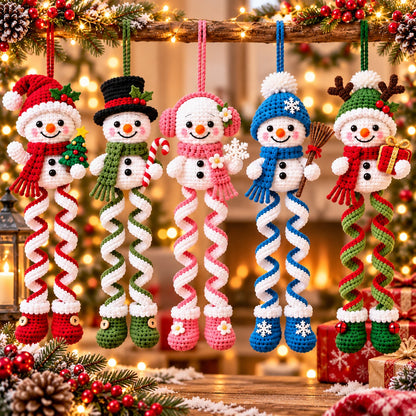 Crochet Snowman Ornament Pattern PDF – Spiral Leg Christmas Amigurumi
