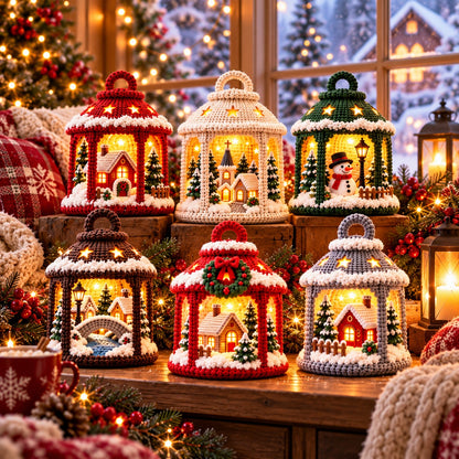 7-in-1 Winter Village Lantern Crochet Pattern Bundle PDF – Christmas Decor