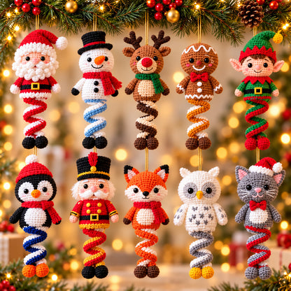 15 Christmas Spiral Ornament Crochet Patterns Bundle PDF – Santa, Snowman & More