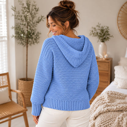 Oversized Hooded Crochet Sweater Pattern PDF – Beginner Friendly XS–5XL
