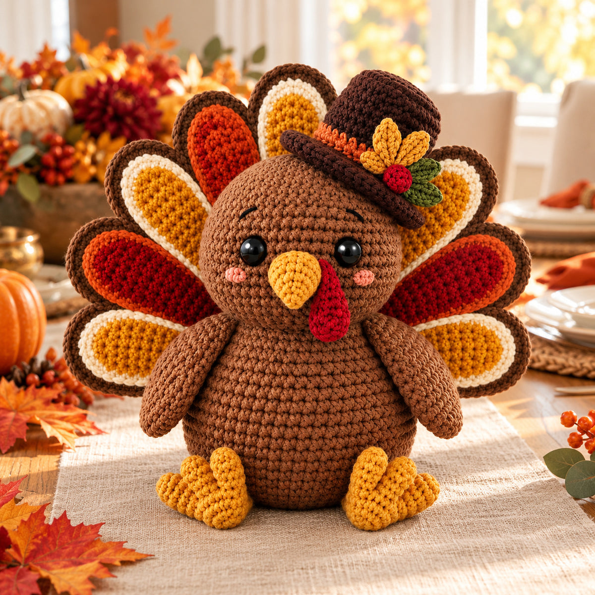 Thanksgiving Turkey Crochet Pattern PDF – Cute Fall Amigurumi Decor