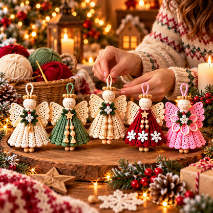 5 Crochet Angel Ornament Patterns Bundle PDF – Christmas Tree Decor