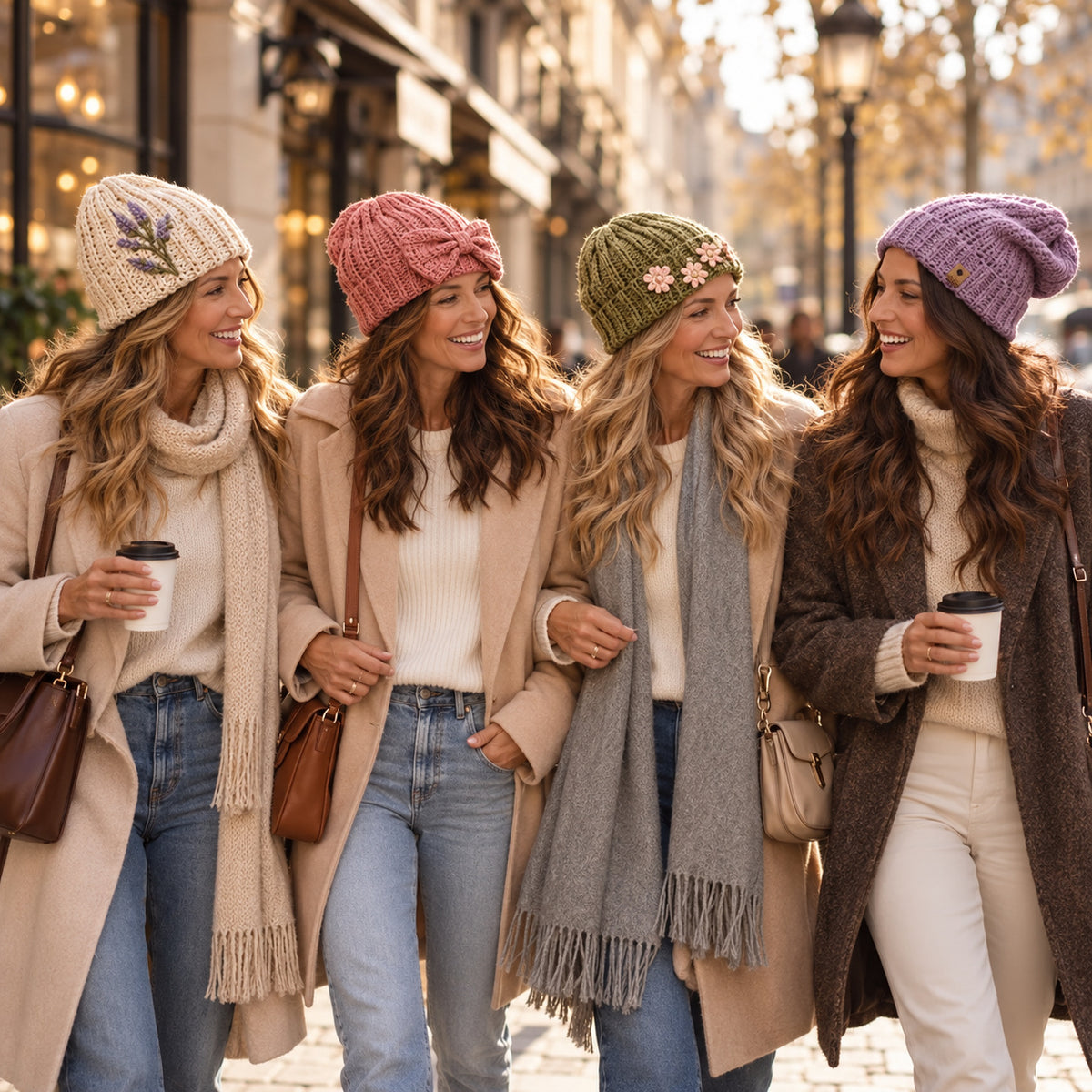 12 Crochet Beanie Patterns Bundle PDF – Modern Winter Hats, Bow, Floral & Chunky