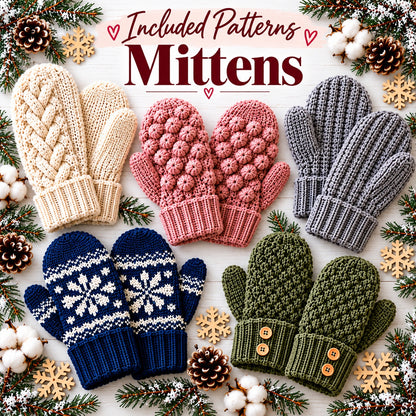50 Winter Accessories Crochet Patterns Bundle PDF – Scarves, Mittens, Cowls & More
