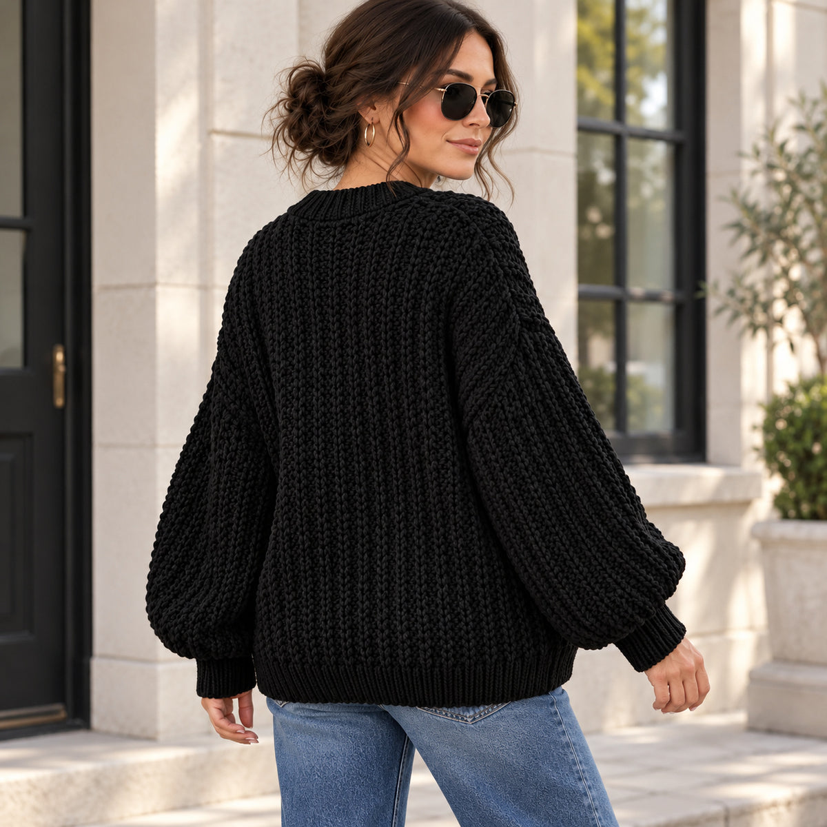 Oversized Crochet Sweater Pattern PDF – Beginner Cozy Textured Pullover
