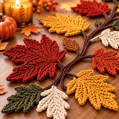 Maple Leaf Crochet Garland Pattern – Autumn Fall Decor PDF