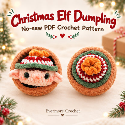 11 Christmas Dumpling Crochet Patterns Bundle PDF – No-Sew Amigurumi Keychains