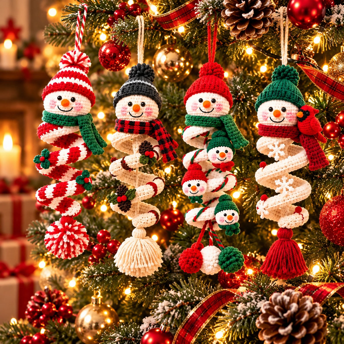 Snowman Spiral Ornament Crochet Kit – Beginner Christmas DIY Hanging Decor