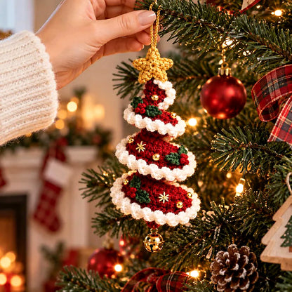 Mini Christmas Tree Spiral Crochet Pattern PDF – Hanging Holiday Ornament