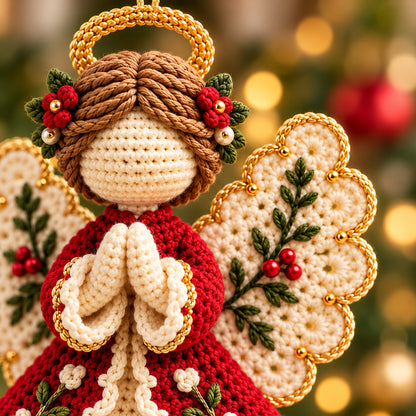 Crochet Angel Ornament Pattern PDF – Christmas Tree Hanging Decor
