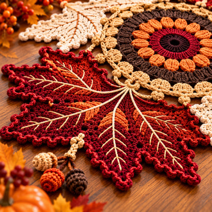 Autumn Maple Leaf Table Runner Crochet Pattern – Fall Decor PDF