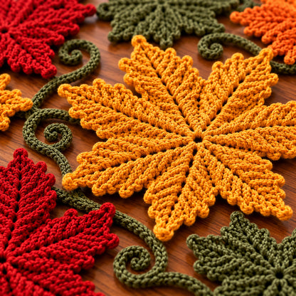 Maple Leaf Crochet Table Runner Pattern PDF – Fall & Thanksgiving Decor