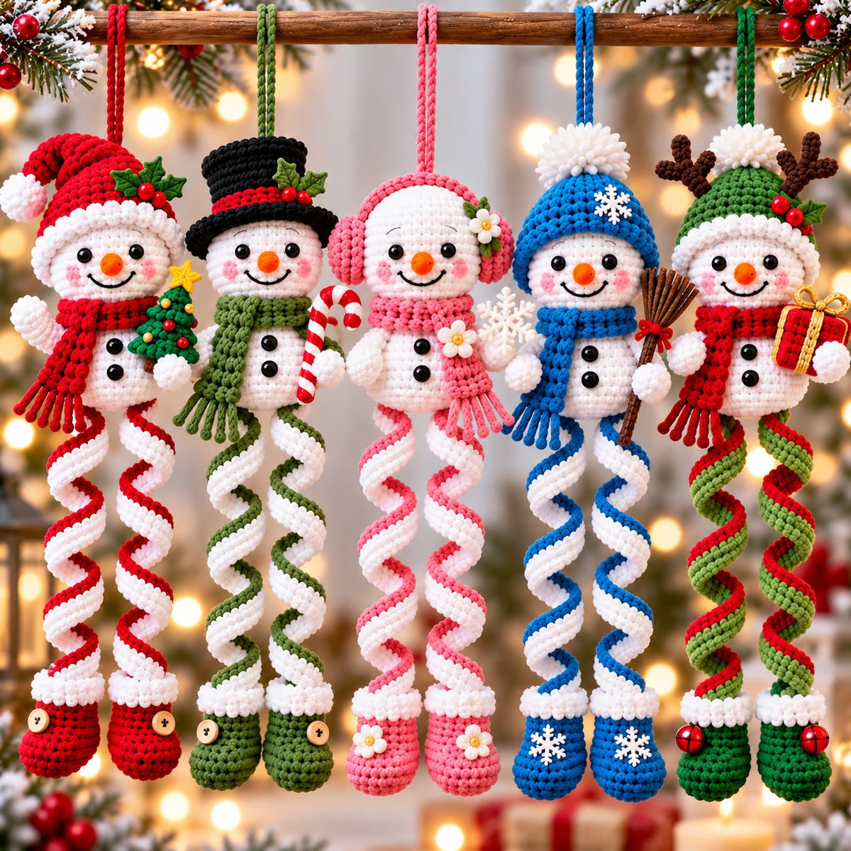 Crochet Snowman Ornament Pattern PDF – Spiral Leg Christmas Amigurumi