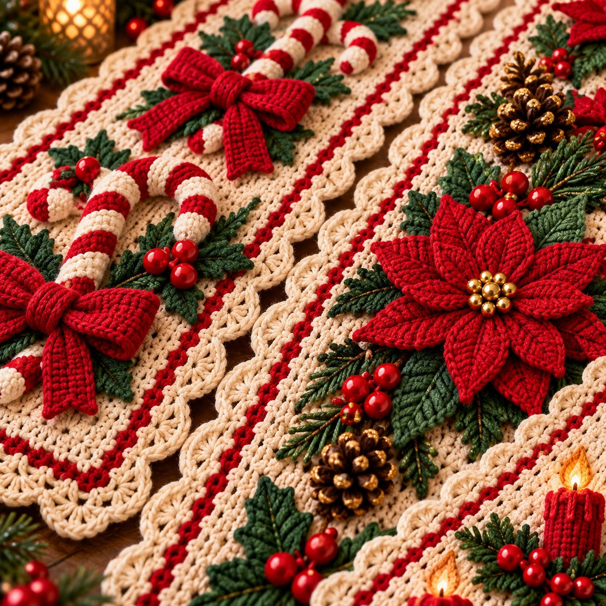 10-in-1 Christmas Crochet Table Runner Pattern Bundle PDF