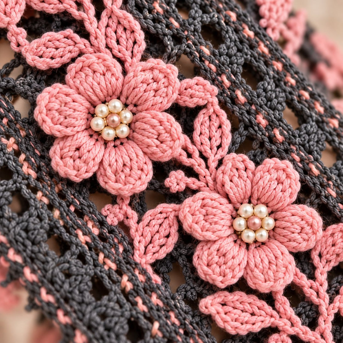 Floral Crochet Poncho Pattern PDF – Boho Cape with 3D Flowers & Tassel Fringe