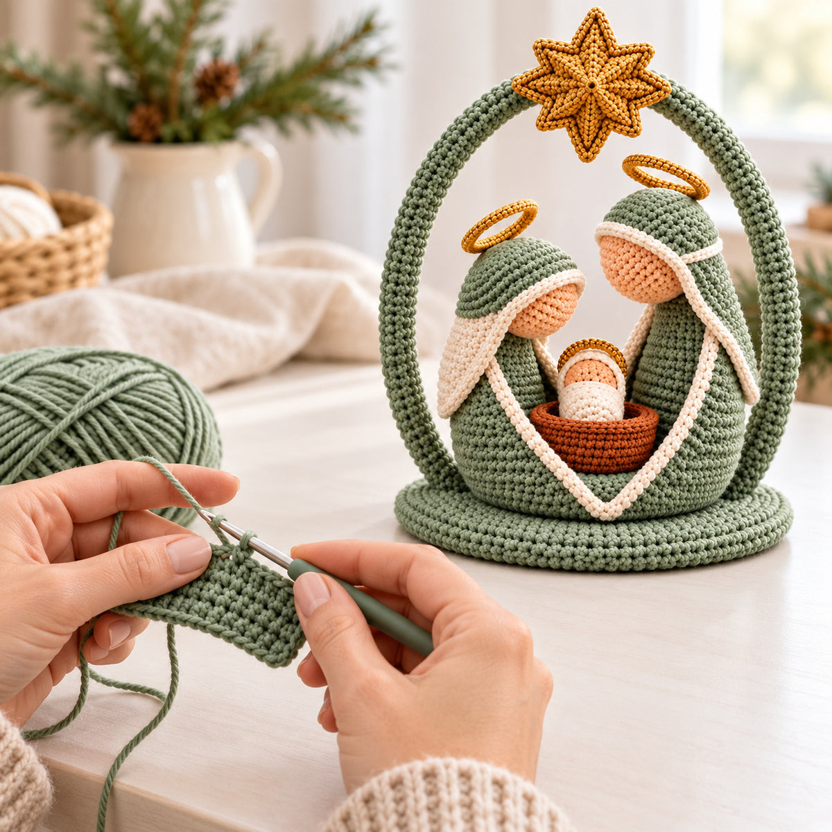 Crochet Nativity Pattern PDF – Holy Family Amigurumi Set + Video Tutorial