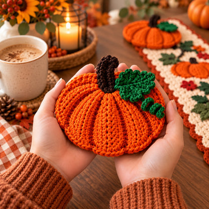 Crochet Pumpkin Table Runner Pattern PDF – Fall & Thanksgiving Decor