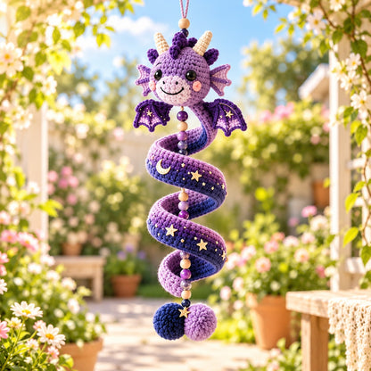 Crochet Dragon Spiral Hanging Pattern PDF – Beginner Fantasy Wall Decor