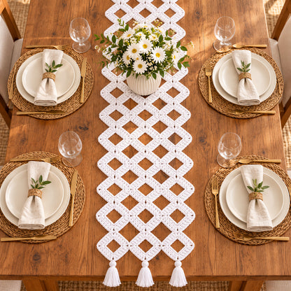 Easy Granny Square Table Runner Crochet Pattern PDF – Join-As-You-Go, Any Size