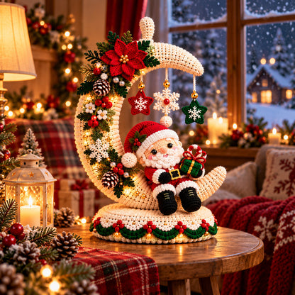 Santa Moon Christmas Centerpiece Crochet Pattern PDF – Holiday Table Decor