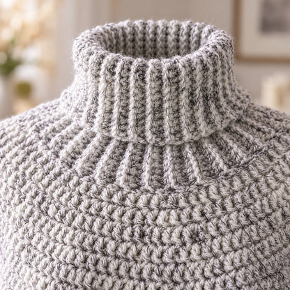 Roll Neck Poncho Crochet Pattern PDF – Beginner Top-Down No-Sew Design