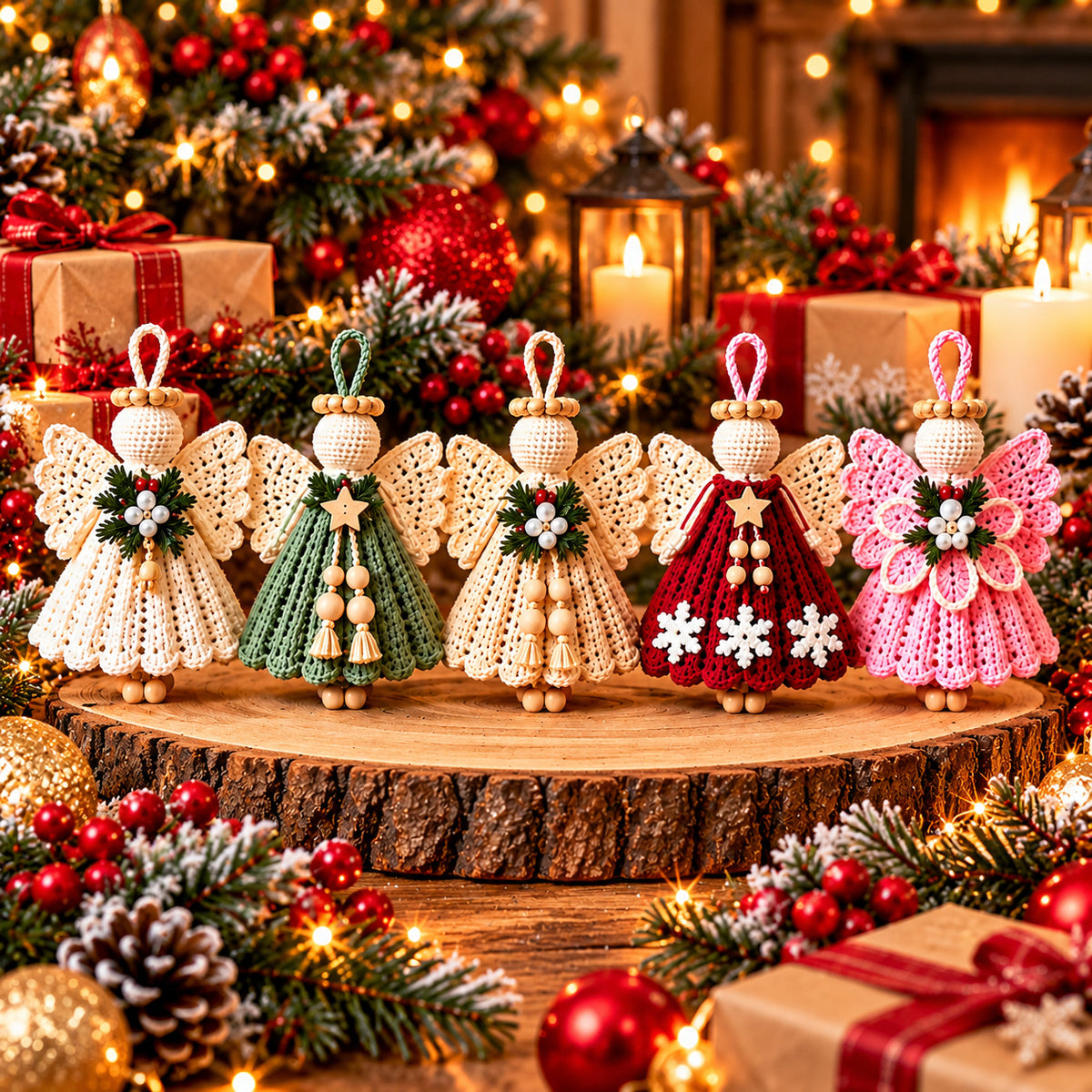 5 Crochet Angel Ornament Patterns Bundle PDF – Christmas Tree Decor