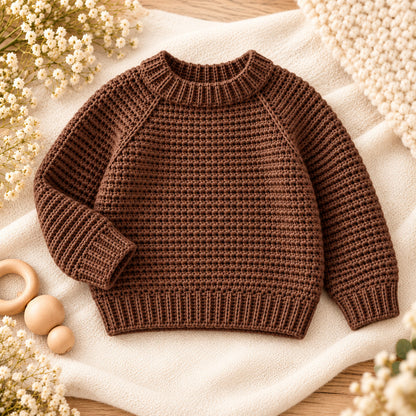 Kids Seamless Raglan Sweater Crochet Pattern PDF – Sizes 1–10 Years