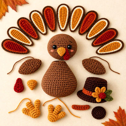 Thanksgiving Turkey Crochet Pattern PDF – Cute Fall Amigurumi Decor