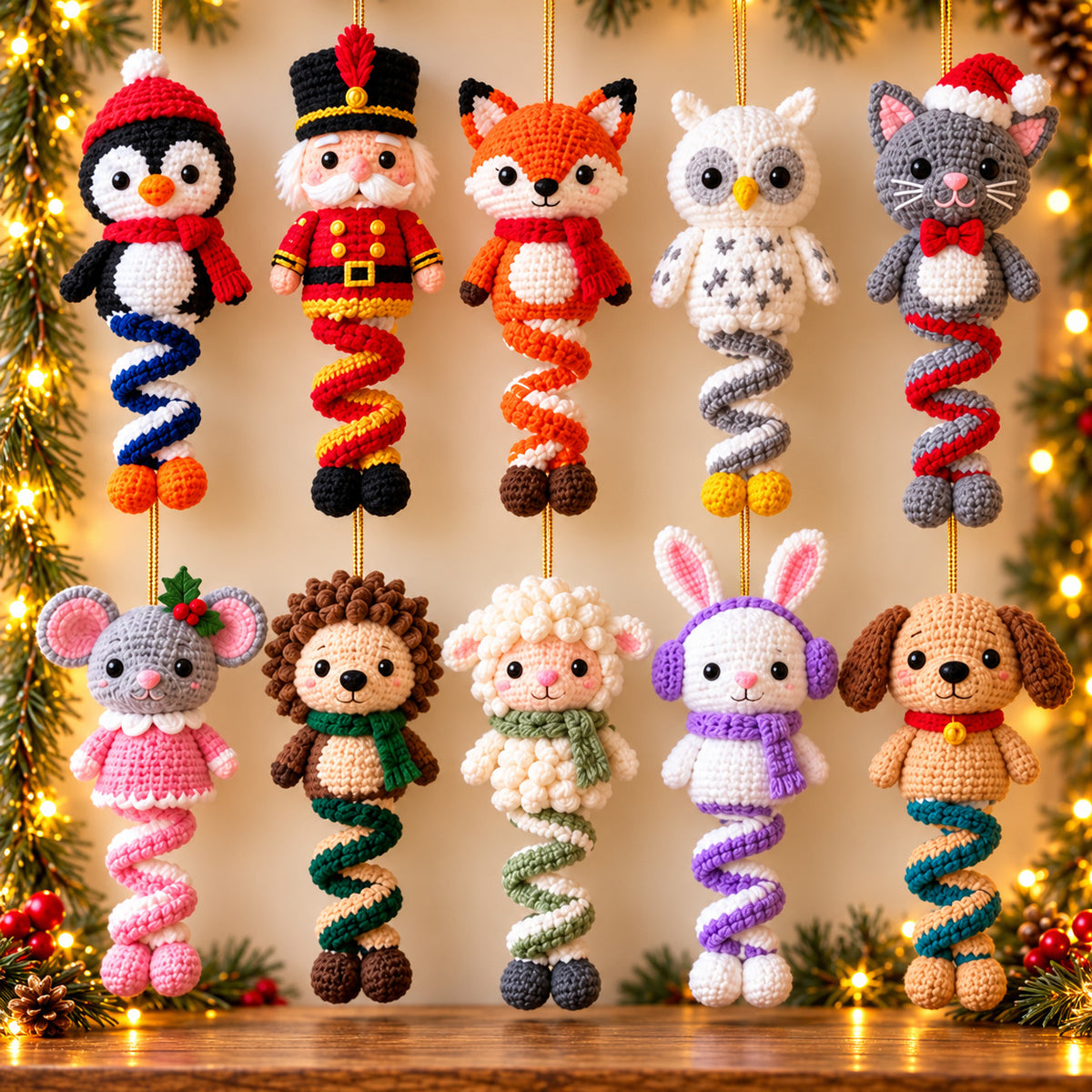 15 Christmas Spiral Ornament Crochet Patterns Bundle PDF – Santa, Snowman & More