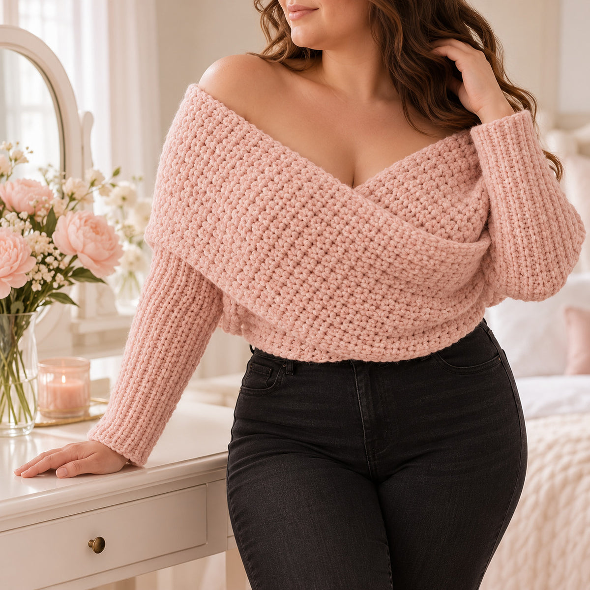 Sweater Scarf Crochet Pattern PDF – Beginner Wrap Shawl S/M–3XL