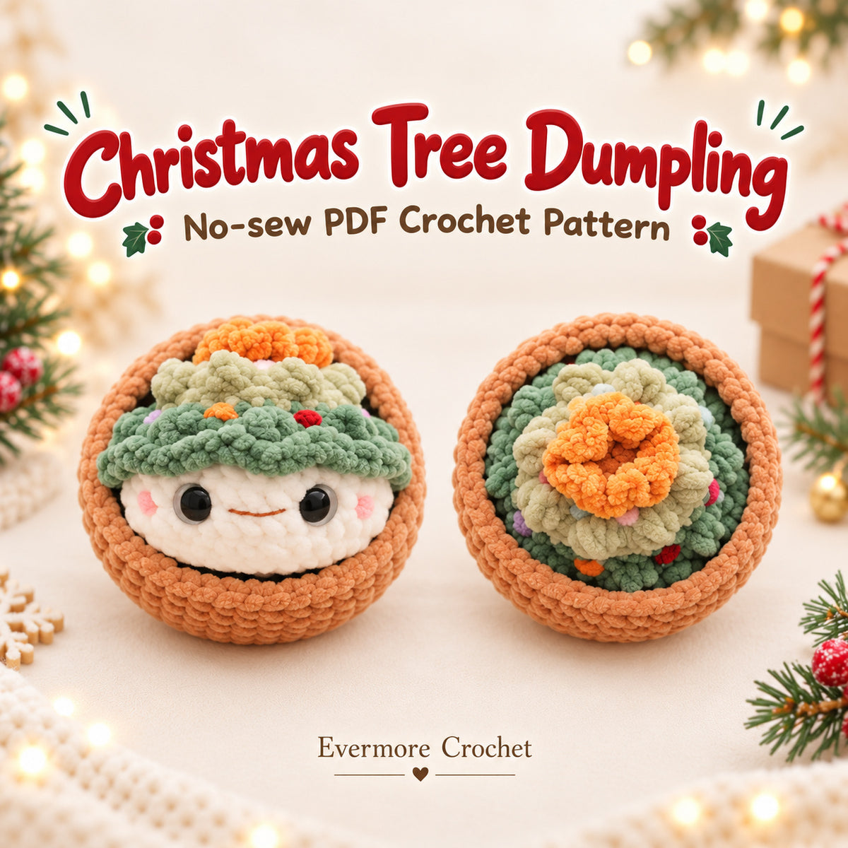 11 Christmas Dumpling Crochet Patterns Bundle PDF – No-Sew Amigurumi Keychains