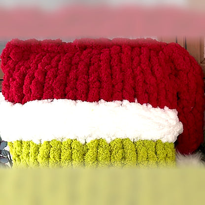 Mischievous Green Santa Pillow Hand Knit Pattern PDF – Chunky Christmas Decor