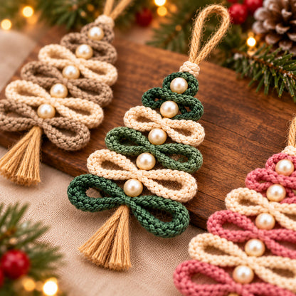 Crochet Christmas Tree Ornament Pattern PDF – Pearls & Tassel