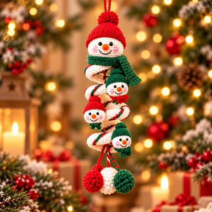 Snowman Spiral Ornament Crochet Kit – Beginner Christmas DIY Hanging Decor