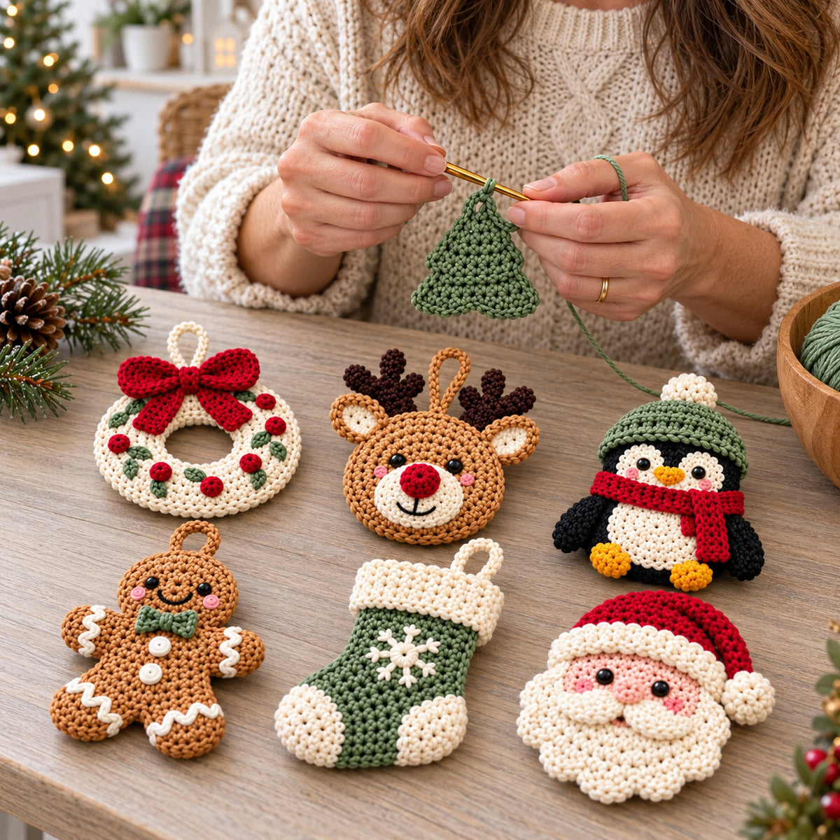 10 Christmas Crochet Ornament Patterns Bundle PDF – Holiday Tree Decorations