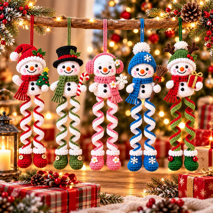 Crochet Snowman Ornament Pattern PDF – Spiral Leg Christmas Amigurumi