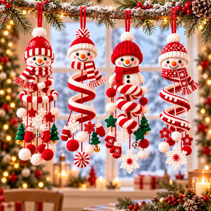 Snowman Spiral Hanging Crochet Pattern PDF – Christmas Mobile & Ornament Decor