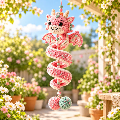 Crochet Dragon Spiral Hanging Pattern PDF – Beginner Fantasy Wall Decor