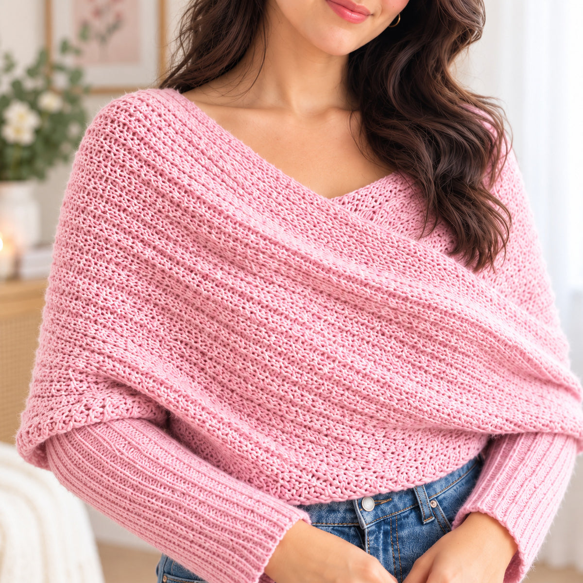 Crochet Sweater Scarf Pattern PDF – Cozy Wearable Wrap