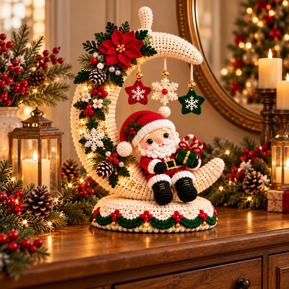 Santa Moon Christmas Centerpiece Crochet Pattern PDF – Holiday Table Decor