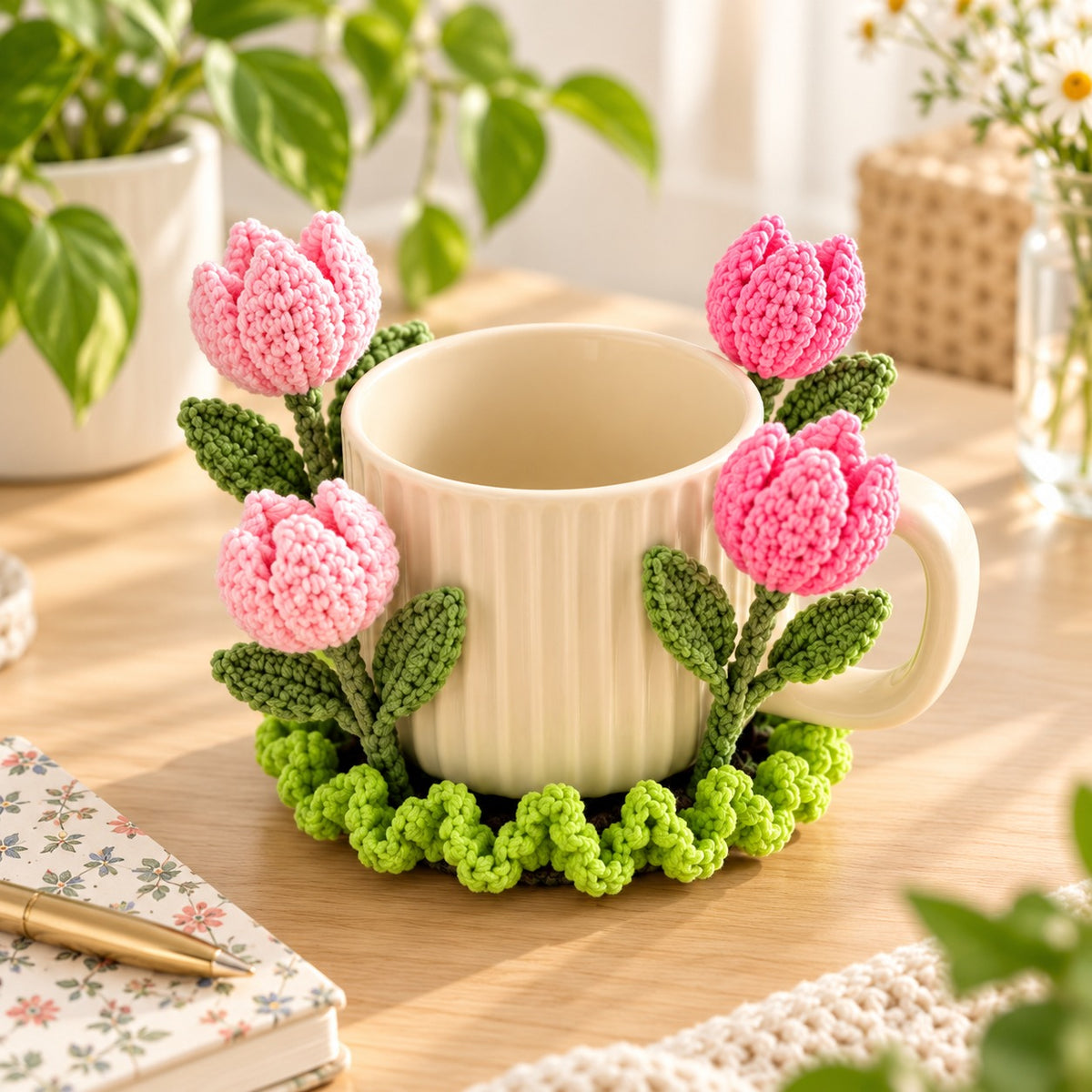 10+ Flower Coaster Crochet Pattern PDF – Popping Flowers & Sunflower Designs