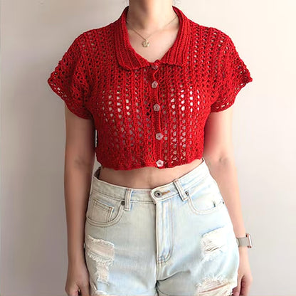 Julie Shirt Crochet Pattern PDF – Made-to-Measure Lacy Summer Top