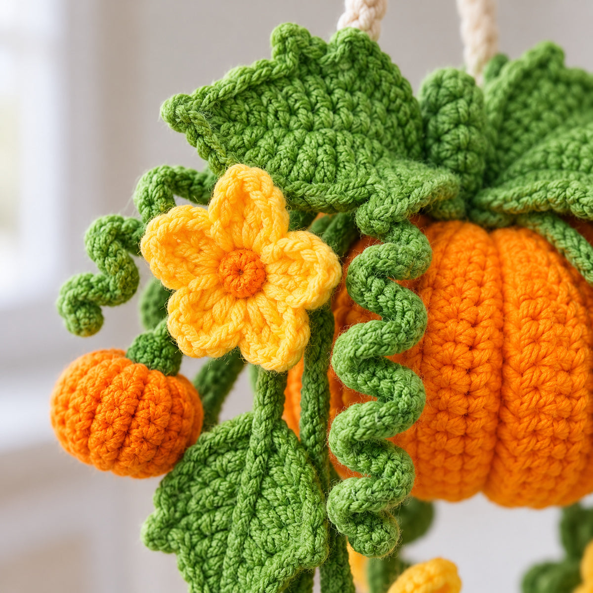 Pumpkin Hanging Plant Crochet Pattern PDF – Fall Wall Decor