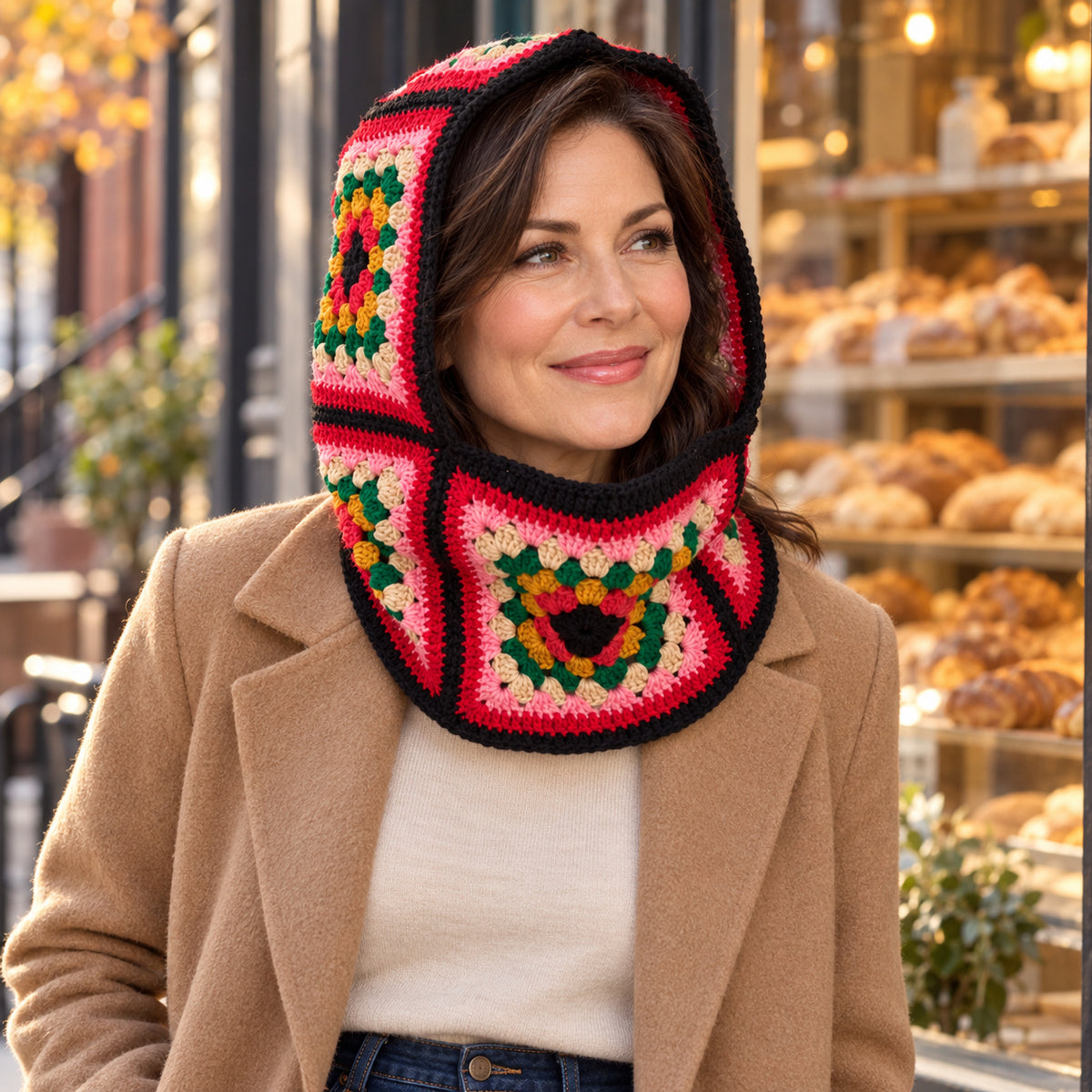 Granny Square Balaclava Crochet Pattern PDF – Beginner Adult Hood