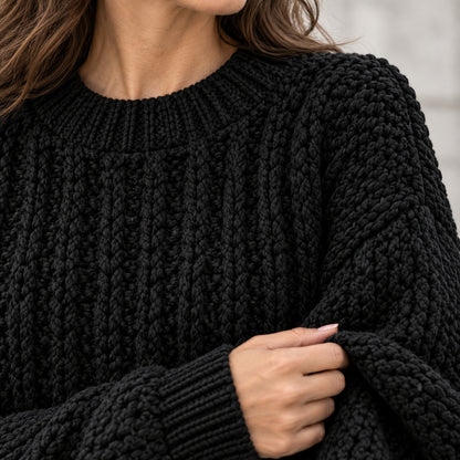 Oversized Crochet Sweater Pattern PDF – Beginner Cozy Textured Pullover